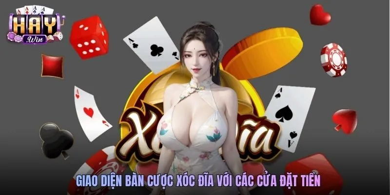 Giao diện bàn cược xóc đĩa với các cửa đặt tiền